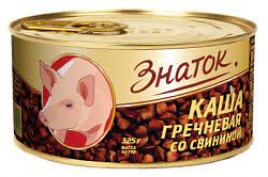 Знаток Каша гречневая со свининой ГОСТ 325г ж/б