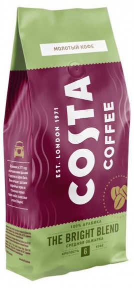 Натуральный жареный молотый кофе COSTA №6 Средняя обжарка 200г