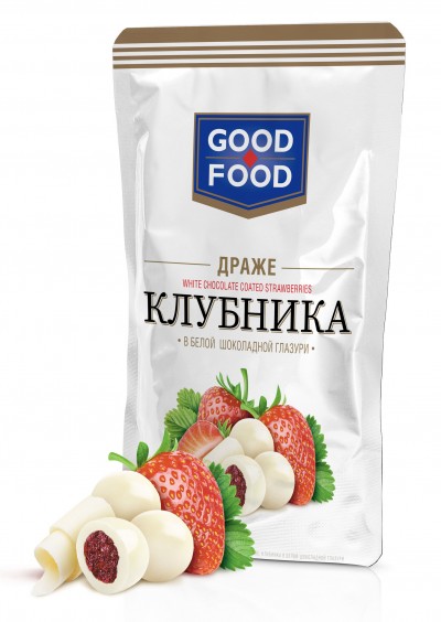 Конфеты Клубника в белой глазури GF 150гр.