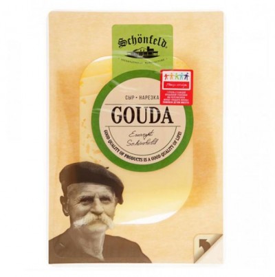 БЗМЖ Сыр Гауда 45% нарезка 125г Schonfeld