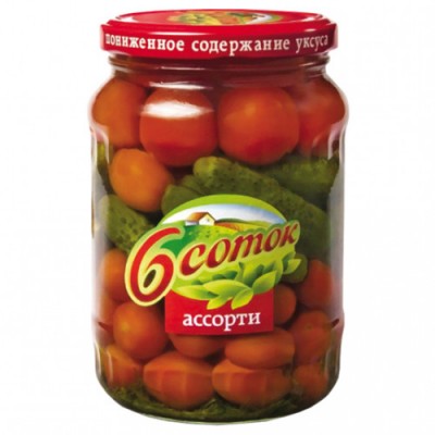 Ассорти овощное 6 соток 680гр.