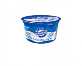 БЗМЖ Сметана Минская Марка 20% 180г стакан ММЗ