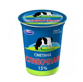 АКЦИЯ!!! БЗМЖ Сметана Сливочная 15% 300г Экомилк