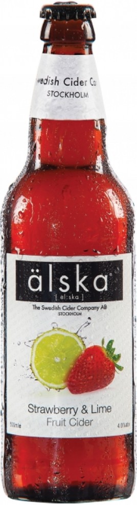 Сидр фруктовый Alska "Клубника и лайм" 4% ст.б.500мл.