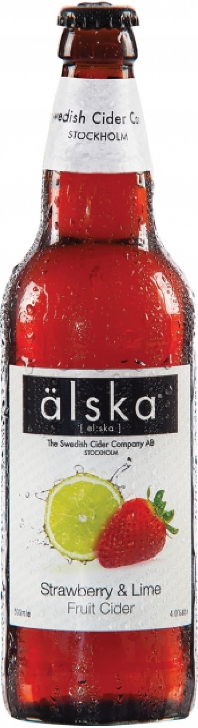 Сидр фруктовый Alska "Клубника и лайм" 4% ст.б.500мл.