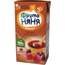 Компот ФрутоНяня из вишни и малины 0,2л.