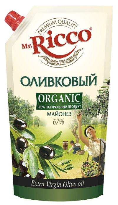 Майонез Mr.Ricco Олив.Органик 67% 400мл.