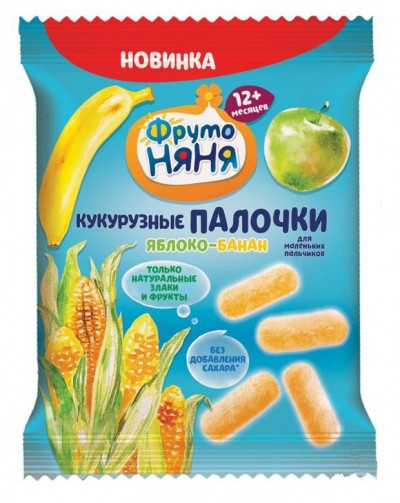 Кукурузные палочки ФрутоНяня яблоко-банан 20гр