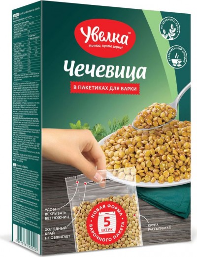 Увелка Крупа Чечевица. вар./пакет 5*80г