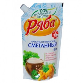 Майонез РЯБА Сметанный 67% 372гр д/пак
