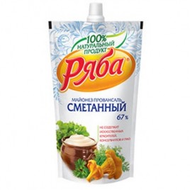 Майонез РЯБА Сметанный 67% 233гр д/пак