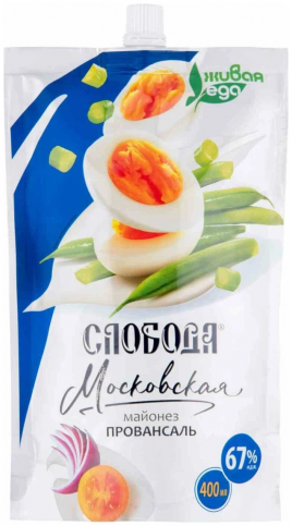 Майонез Слобода Московская 67% 400г дой-пак