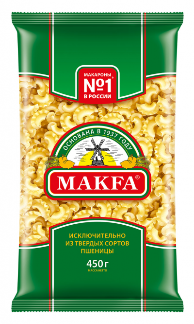 Макфа Макаронные изделия Гребешки 450г