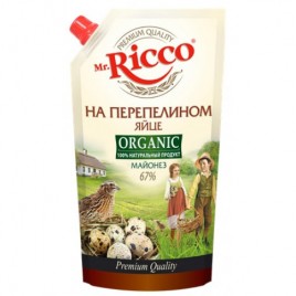 Майонез Mr.Ricco На Перепелином яйце Премиум  67% 400мл