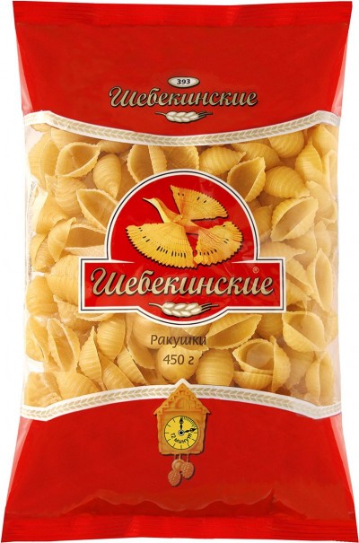 Шебекинские Макаронные изделия Ракушки №393 450г