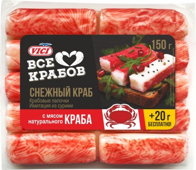 Крабовые палочки с мясом нат. краба 170г VICI