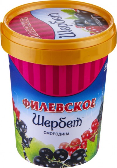 Мороженое Щербет Черная смородина ведро 550г Филевское