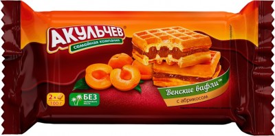 Вафли Венские с абрикосом Акульчев 100г