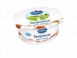 АКЦИЯ!!! БЗМЖ Паста творожная Савушкин 3,5% 120гр кокос-миндаль пс/с