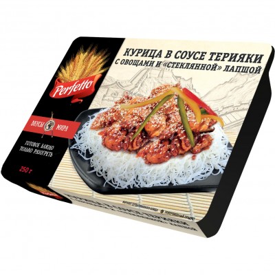 Курица в соусе терияки с овощами и "стеклянной" лапшой зам. 250г Вкусы мира