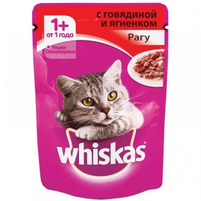 Корм Вискас рагу говядина-ягненок 85гр
