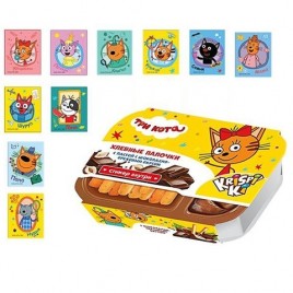 Хлебные палочки с шоколадно-ореховой пастой с сюрпризом 35г Три Кота