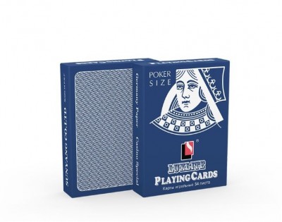 Карты игральные №0106 Luxlite Blue Покер Сайз 54л
