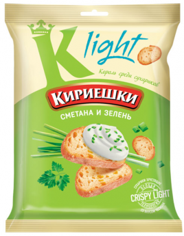 Сухарики Кириешки Light Сметана с зеленью 80г