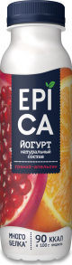 БЗМЖ Йогурт питьевой Эпика гранат-апельсин 2,5% 260гр