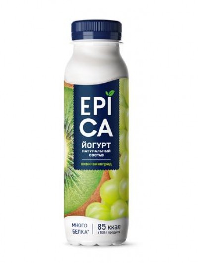 БЗМЖ Йогурт питьевой 2,5% с киви и виноградом 260г Эпика