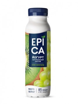 БЗМЖ Йогурт питьевой 2,5% с киви и виноградом 260г Эпика