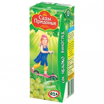 Сок Сады придонья Яблоко-Виноград 0,2л