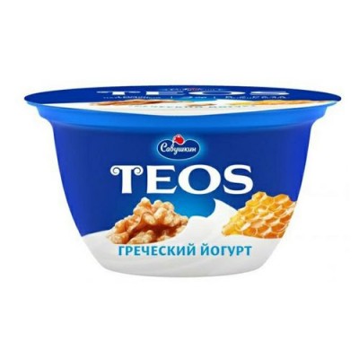 Йогурт греческий TEOS грецкий орех, мед  2% 140г Савушкин продукт