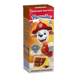 БЗМЖ Молочный коктейль Растишка шоколадный с бананом 210г
