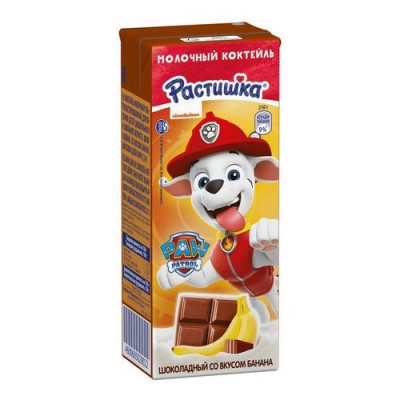 БЗМЖ Молочный коктейль Растишка шоколадный с бананом 210г