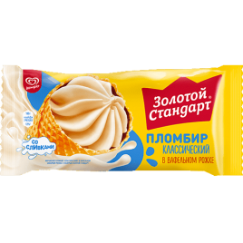 Рожок "Золотой Стандарт" пломбир классический 100г Инмарко