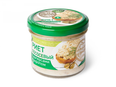 Риет из лосося с каперсами и укропом 100г. Меридиан