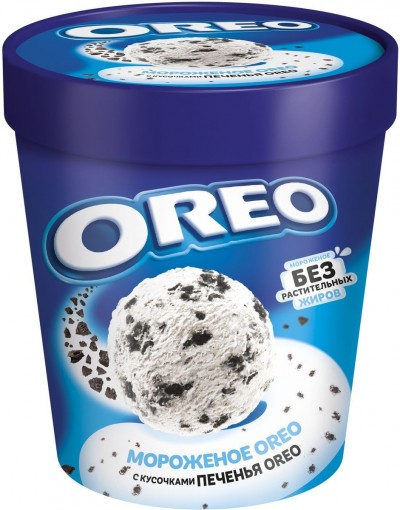 Мороженое ведерко Орео ванильное с кус. шокол. печенья 263г