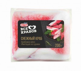 Крабовое мясо имитация "Снежный краб" 200г VICI