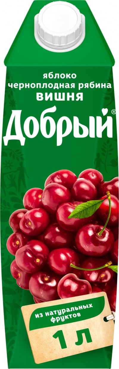 Нектар Добрый  яблоко, черноплодная рябина, вишня 1л