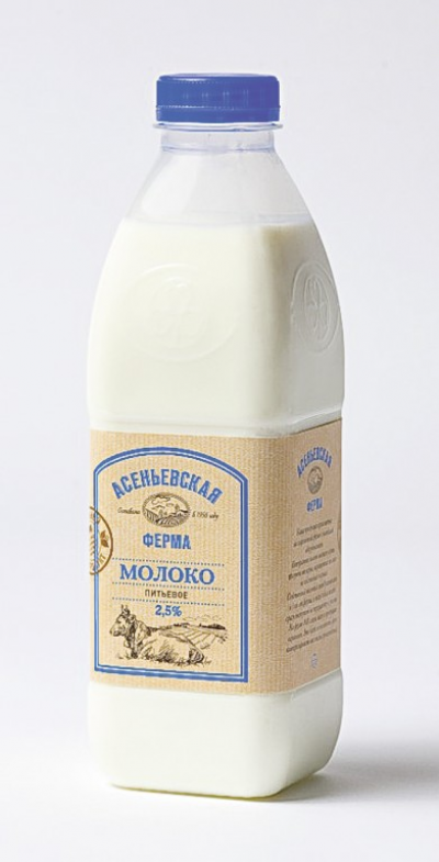 БЗМЖ Молоко Асеньевская ферма 2,5% 900гр.пэт