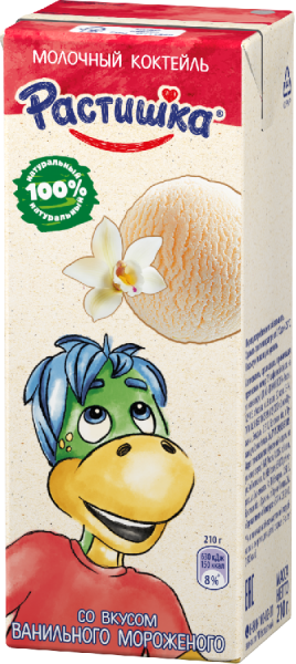 БЗМЖ Коктейль Растишка со вкусом ванильного мороженого 2% 210г