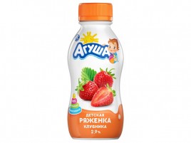 БЗМЖ Ряженка Агуша клубника 2,9% 180гр
