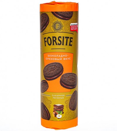 Печенье сахарное FORSITE сэндвич с шок.ореховым вкусом 220гр