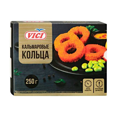 Кальмаровые кольца в хрустящих сухарях Приорити 250гр зам.VICI
