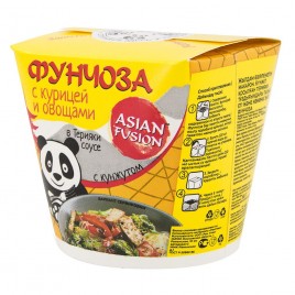 Фунчоза ASIAN FUSION с курицей и овощами в соусе Терияки с кунжутом 68гр