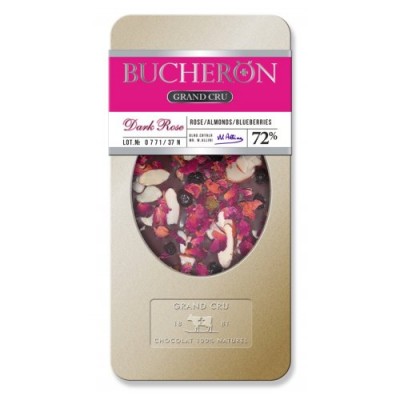 Бушерон GRAND CRU Шоколад горький с миндалем, черникой и лепестками роз 100гр. ж/уп.
