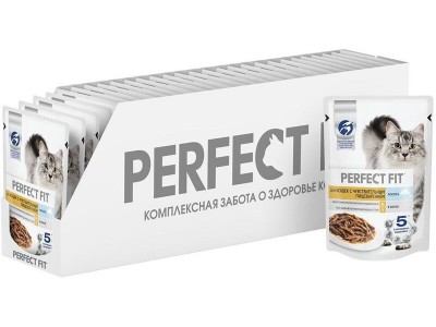PERFECT FIT для кошек с чувствительным пищеварением лосось в соусе 75гр