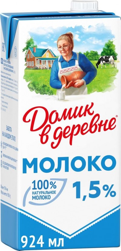БЗМЖ Молоко Домик в деревне (УП) 1,5% 950 г