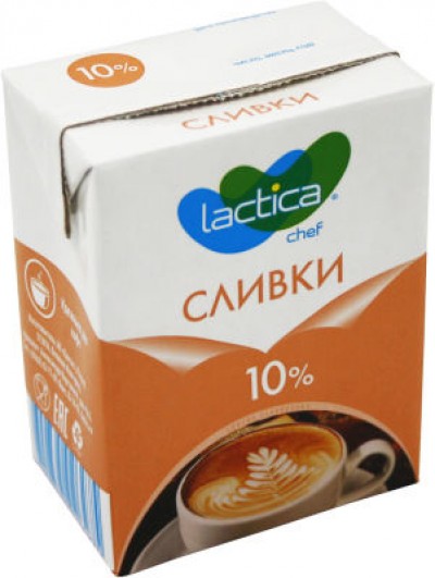 Сливки питьевые Лактика 10% 0,2Л